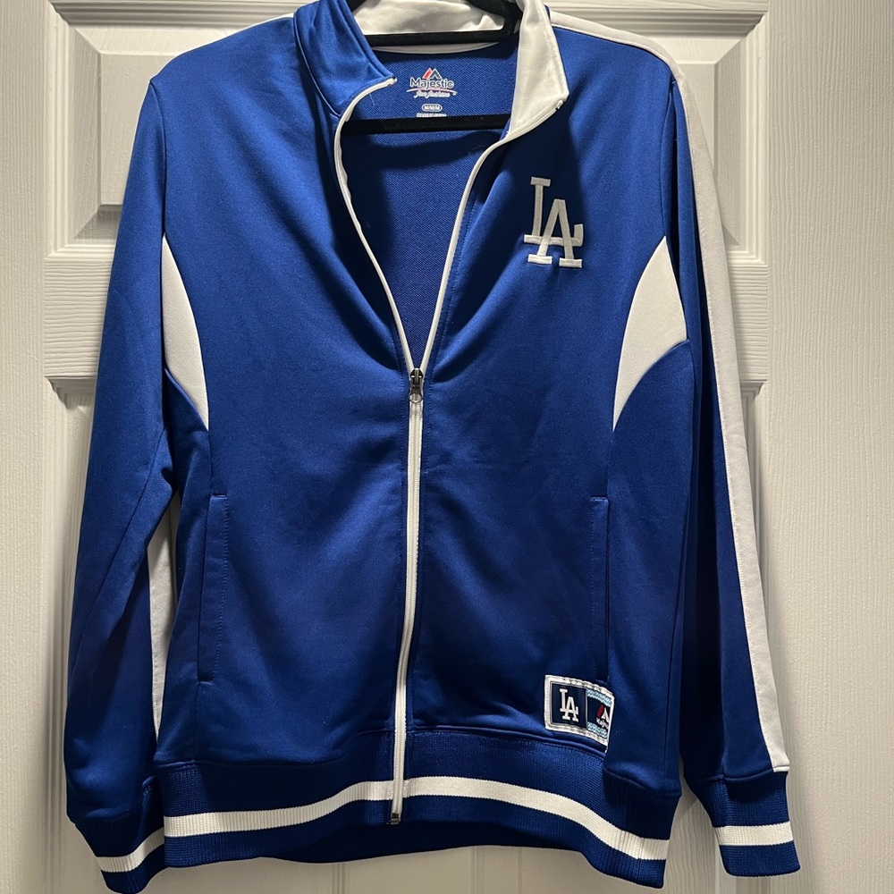 LA Zip Up Athletic Sweatshirt M by Majestic